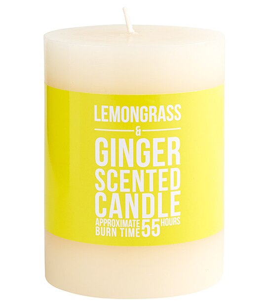 Pillar Candle 7.5 x 10cm Lemongrass and Ginger Target Australia