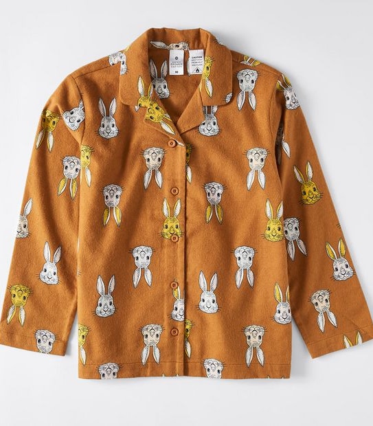 Organic Cotton Flannelette Bunny Pyjama Set
