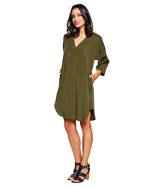 Yours Sincerely Drape Dress - Khaki