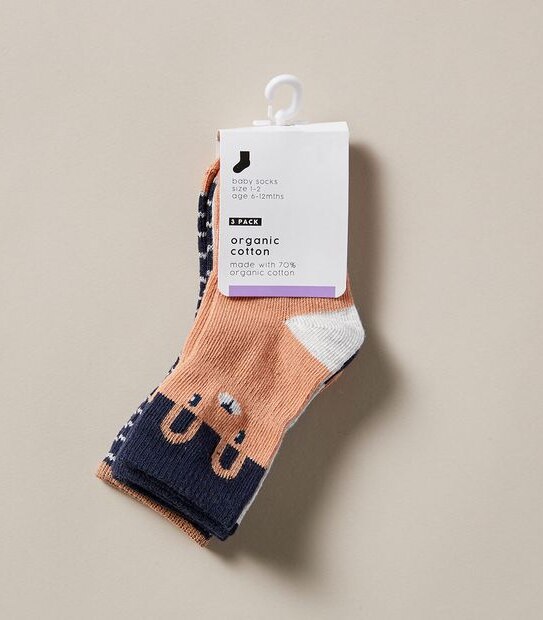 Organic Cotton 3 Pack Baby Bunny Socks 