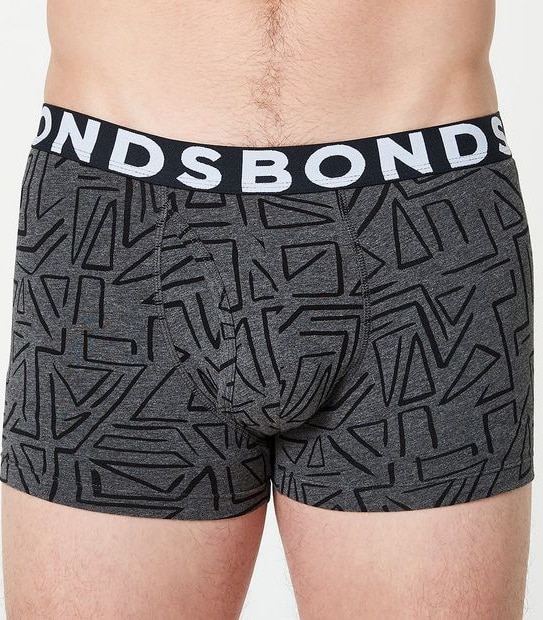 Bonds 3 Pack Everyday Trunks - Charcoal Graphic