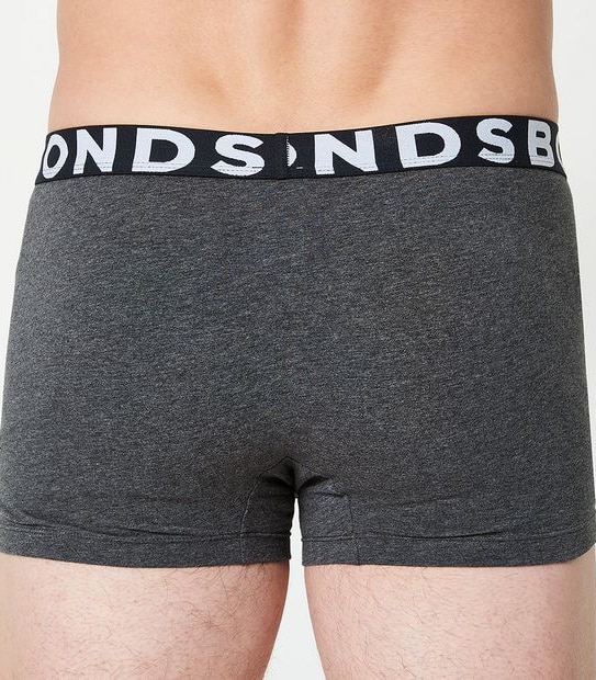 Bonds 3 Pack Everyday Trunks - Charcoal Graphic