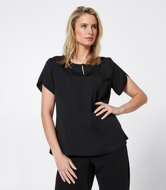 Preview Binding Sleeve Shell Top - Black