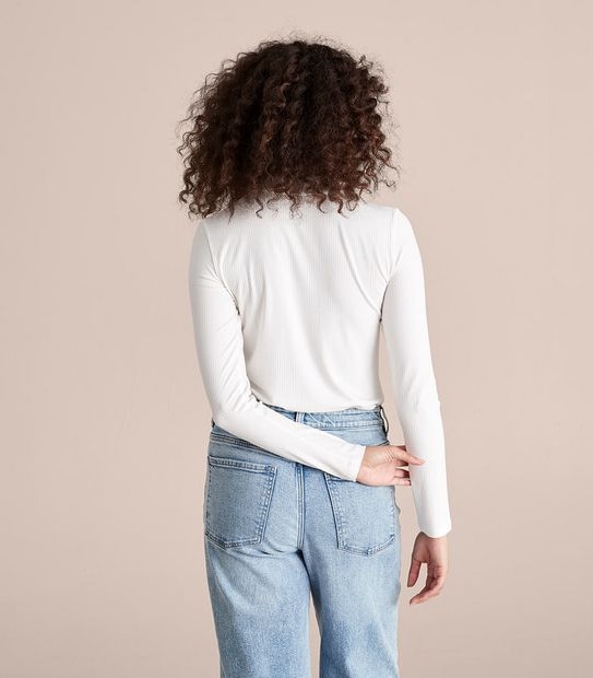 Mock Neck Rib Skivvy