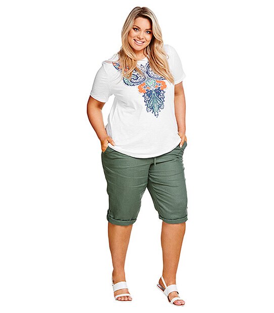 Belle Curve Print T-Shirt - White 2 of 5