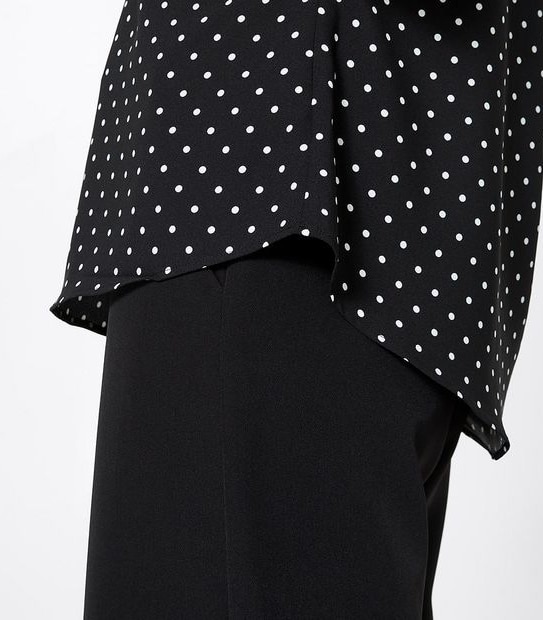 Preview Evie Tulip Sleeve Blouse - Black/Ivory Spot