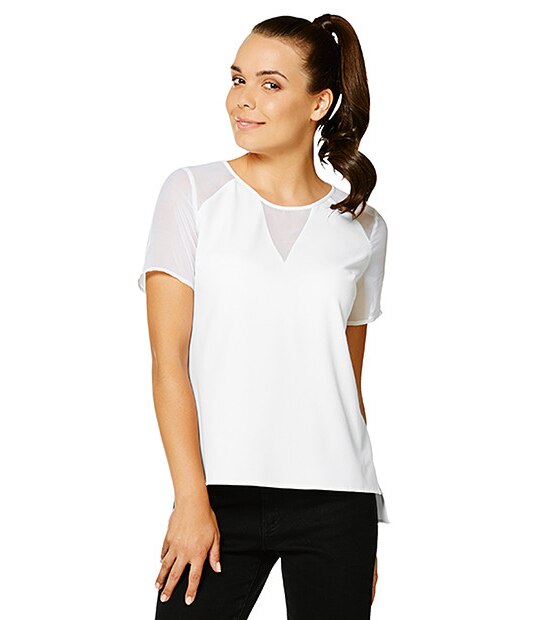 Dannii Minogue Petites Sheer Panelled Blouse - White
