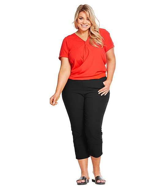 Belle Curve 3/4 Bengaline Pants - Black