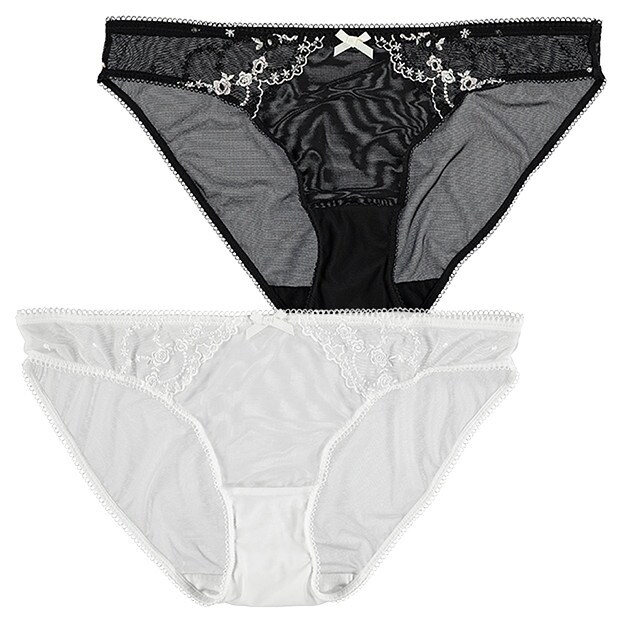 Lily Loves 2 Pack Bikini Briefs - Black/White Lily Loves 2 Pack Bikini Briefs - Black/White