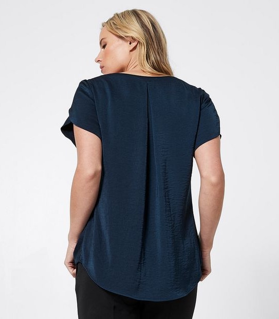 Preview Satin Evie Blouse - Ink Blue