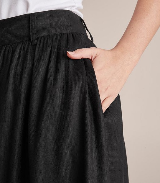 Preview Linen Blend Yoke Gathered Skirt 4 of 5