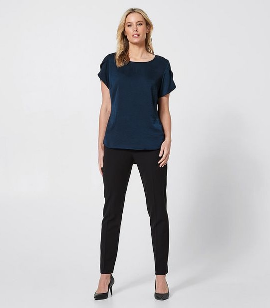 Preview Satin Evie Blouse - Ink Blue