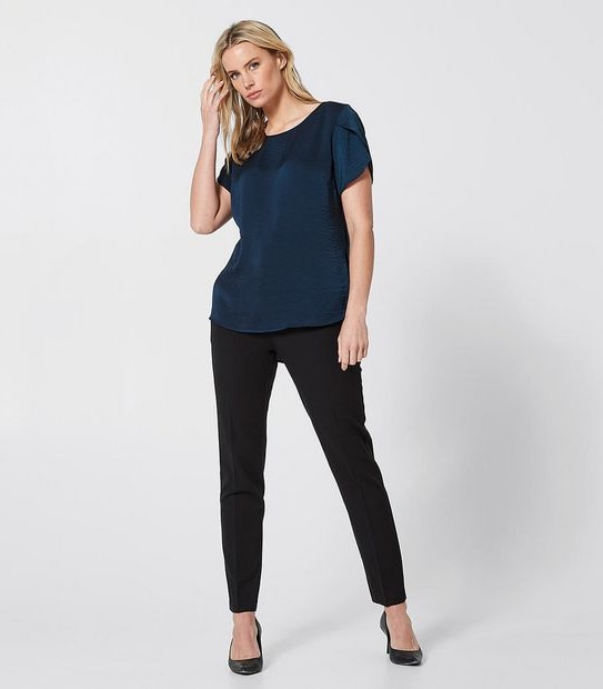Preview Satin Evie Blouse - Ink Blue