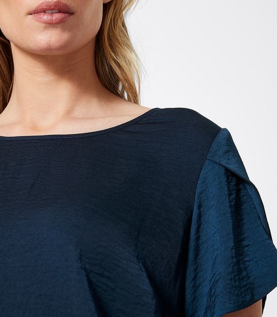 Preview Satin Evie Blouse - Ink Blue