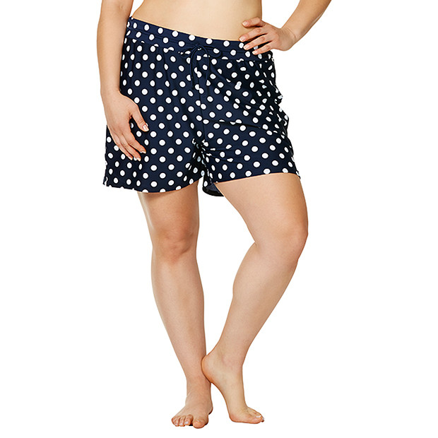 Belle Curve Swim Shorts - Navy Spots