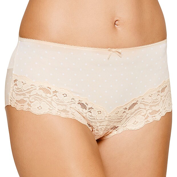 Micro Lace Midi Briefs - Nude Spots Micro Lace Midi Briefs - Nude Spots