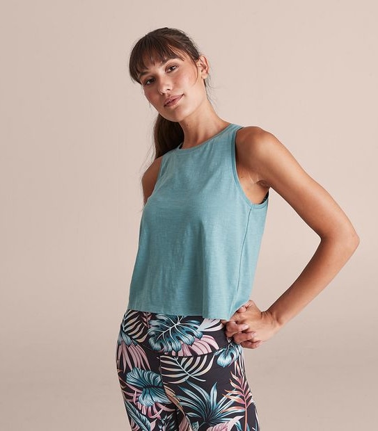 Active Slub Crop Muscle Tank Topo