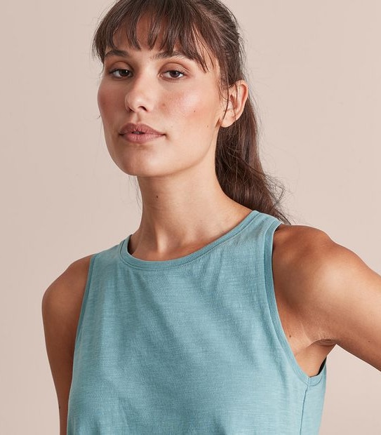 Active Slub Crop Muscle Tank Topo