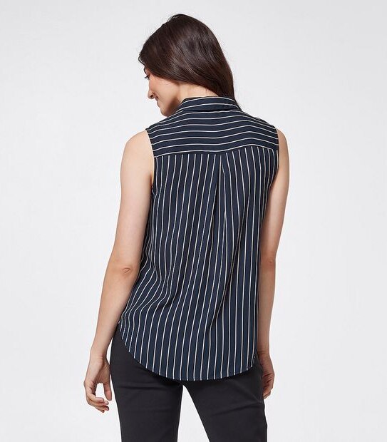Preview Sonia Relaxed Blouse - Navy/Neutral Stripe