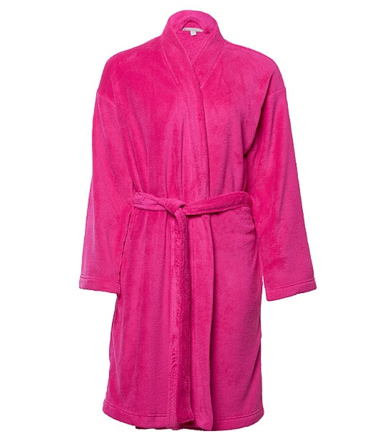 Coral Fleece Short Dressing Gown - Pink