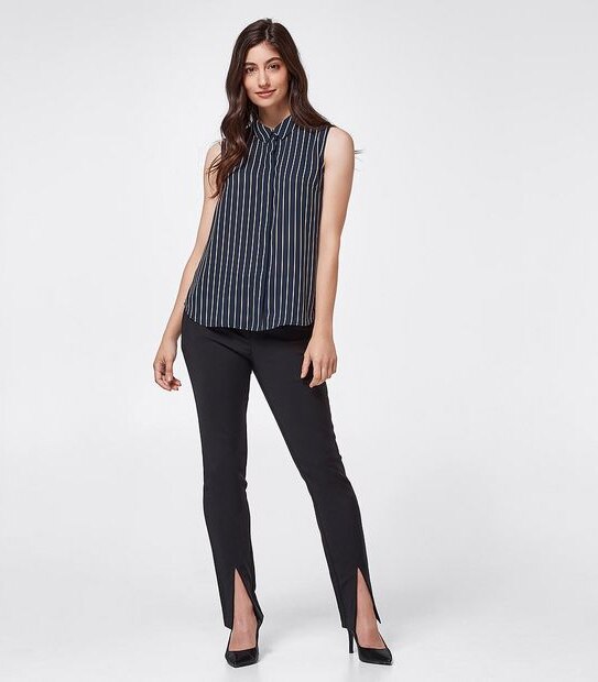Preview Sonia Relaxed Blouse - Navy/Neutral Stripe