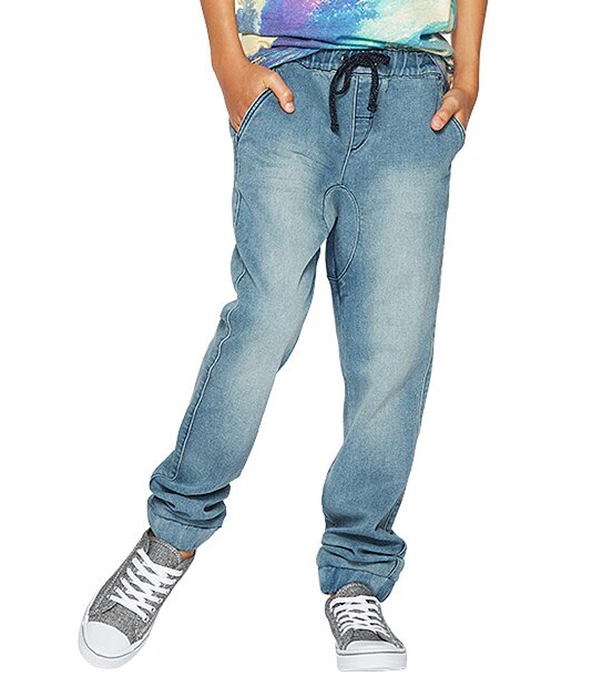 Boys' French Terry Denim Pants - Dark Blue 3 of 3