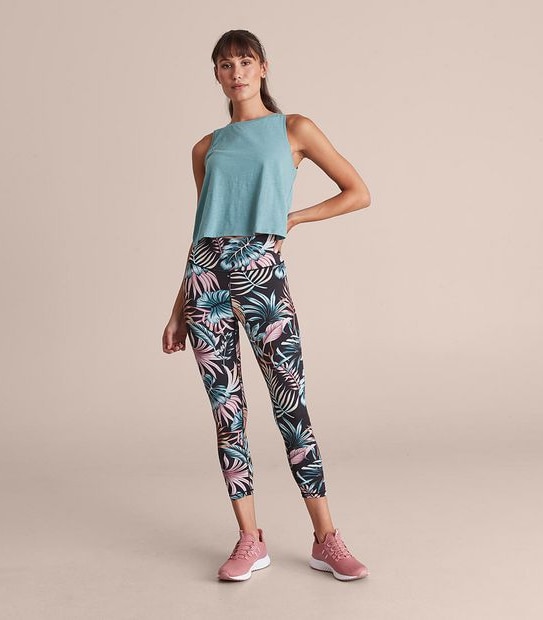 Active Slub Crop Muscle Tank Topo