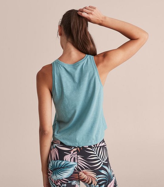 Active Slub Crop Muscle Tank Topo