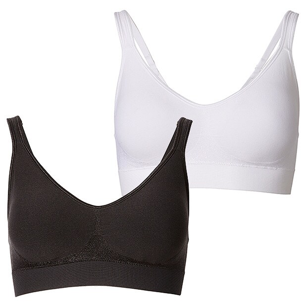 2 Pack Wirefree Back Smoothing Bras - Black/White, Style:JN1511HI 2 Pack Wirefree Back Smoothing Bras - Black/White, Style:JN1511HI