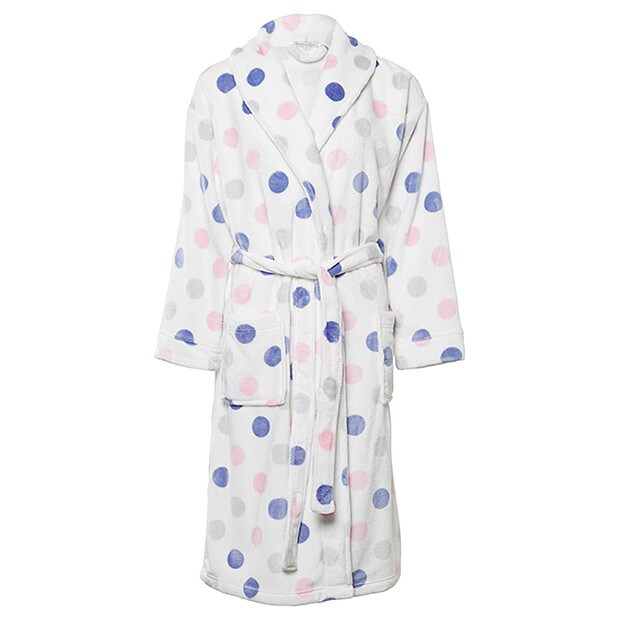 Coral Fleece Dressing Gown - Spots Coral Fleece Dressing Gown - Spots