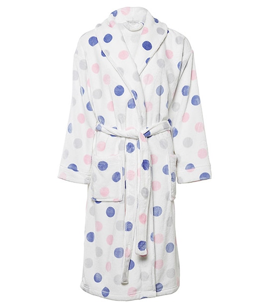 Coral Fleece Dressing Gown - Spots 1 of 3