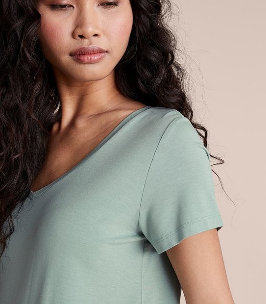 Modal/Elastane V-Neck T-Shirt 2 of 6