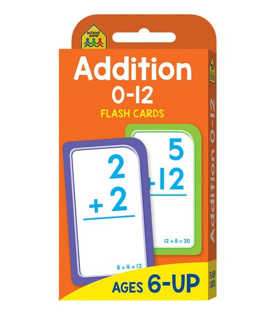 Addition 0–12 Flash Cards