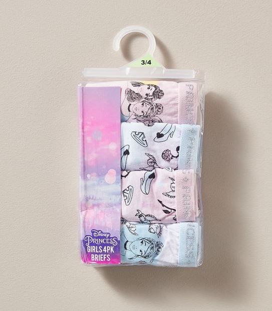 Disney Princess 4 Pack Briefs
