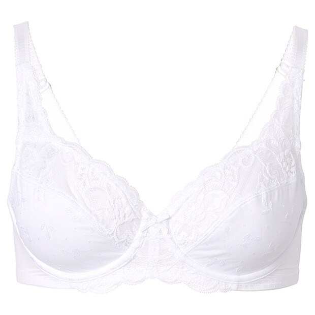 Jacquard Lace Underwire Bra - White, Style:JN1507GW