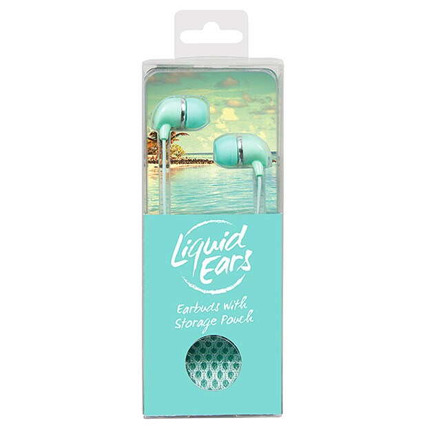 Liquid Ears InEar Headphones With Storage Pouch Pastel Blue Target
