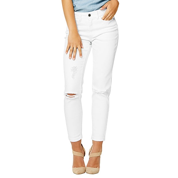 Dannii Minogue Petites Ripped Denim Jeans - White