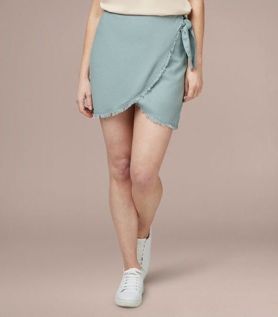 Piping Hot Wrap Mini Skirt