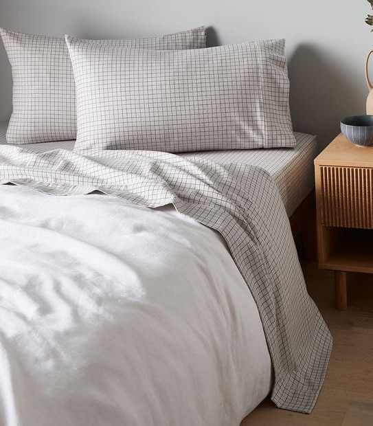 Ripple Check Flannelette Sheet Set