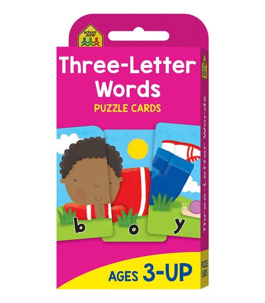 School Zone: Three-Letter Words Puzzle Cards (2017 Ed)