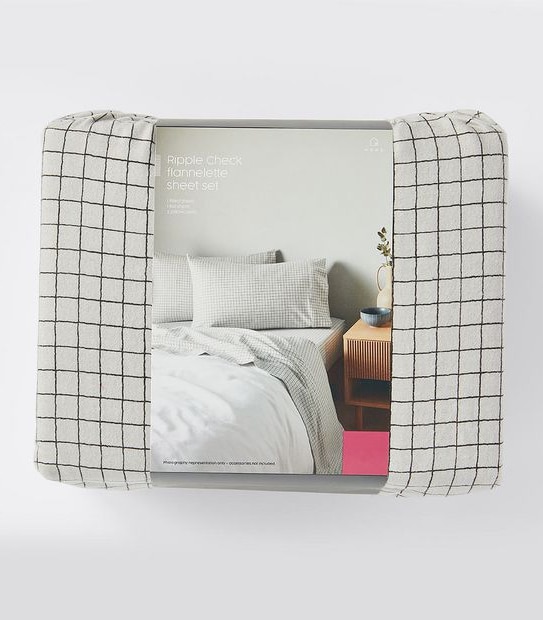 Ripple Check Flannelette Sheet Set