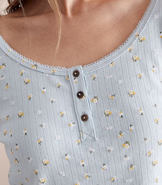 Lily Loves Pointelle Long Sleeve Sleep Top