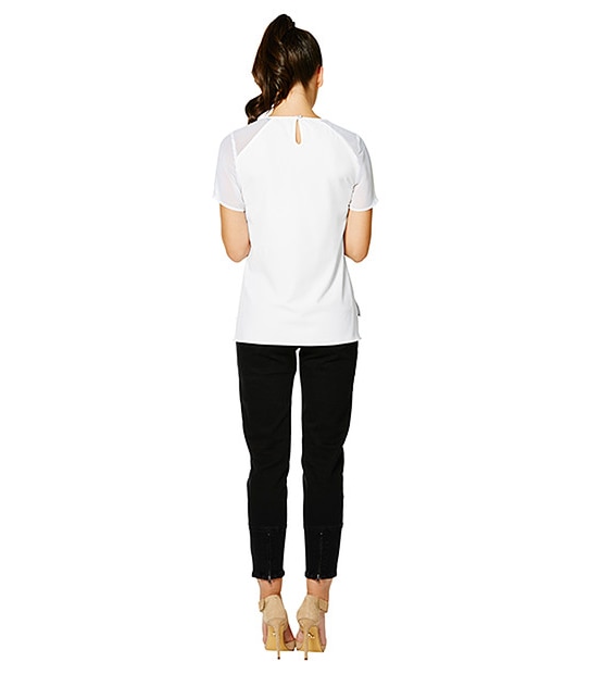 Dannii Minogue Petites Sheer Panelled Blouse - White