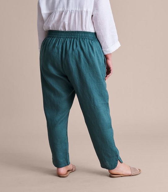 Curve Linen Curved Hem Pants