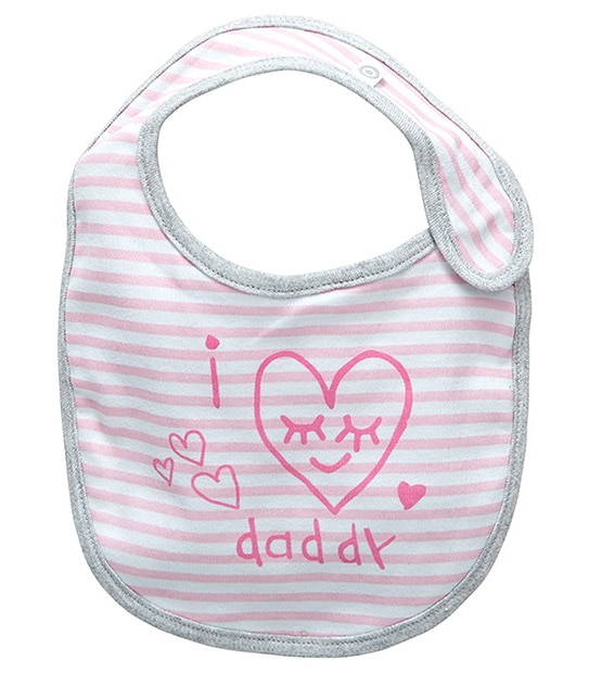 I Heart Daddy Reversible Bib