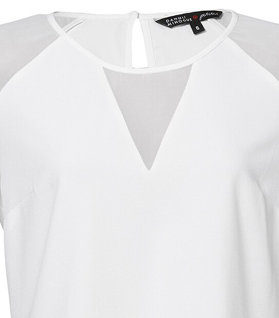 Dannii Minogue Petites Sheer Panelled Blouse - White