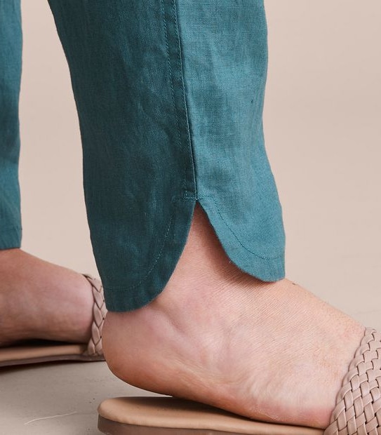Curve Linen Curved Hem Pants