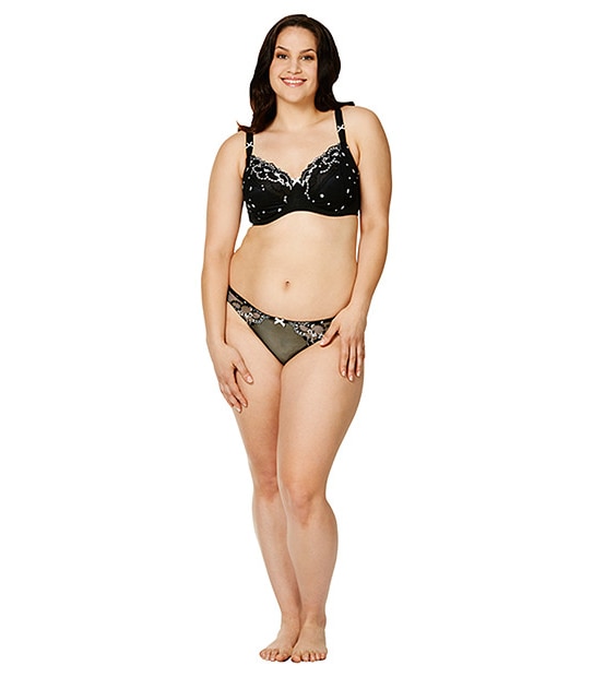 Lily Loves 2 Pack Embroidered Bras - Black/White 