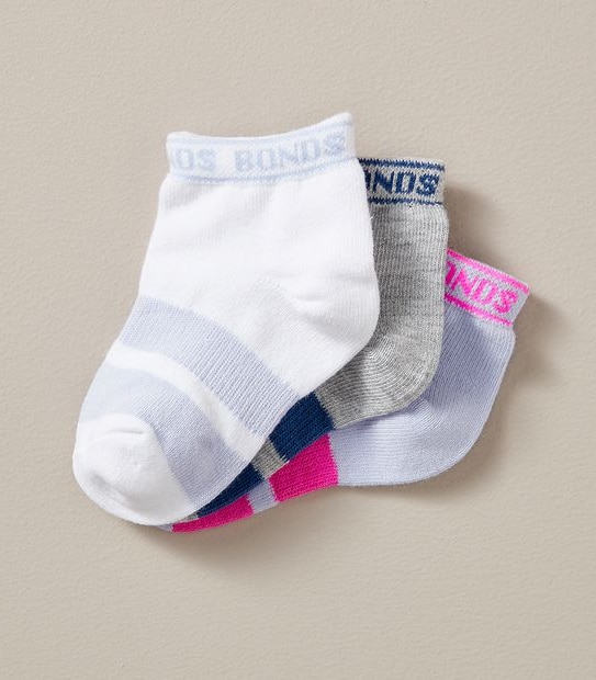Baby Bonds 3 Pack Sport Low Cut Socks
