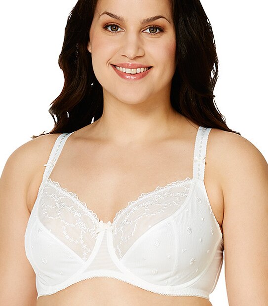 Lily Loves 2 Pack Embroidered Bras - Black/White 